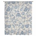 thumbnail image 2 of Blue Paisley Sheer Curtains 45 Inches Long, Vintage Boho Flower Botanical Leaf Branch Light Filering Curtains, Breathable Simi Curtain Privacy Drapes for Kitchen Bathroom Small Window Treatment, 2 of 9