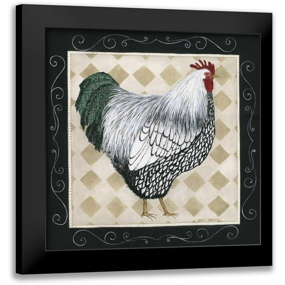 Shamp, Cindy 15x15 Black Modern Framed Museum Art Print Titled - Rooster and Hen I