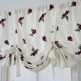 thumbnail image 3 of Nvzi Cortina de estilo rústico bordada con lazos, cortina de globo ajustable con aislamiento térmico para ventana pequeña, bolsillo para barra, 1 panel (39" x 55", floral B), 3 of 5