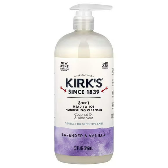Kirk's , Nettoyant Nourrissant 3-en-1 de la Tête aux Pieds, Lavande et Vanille, 32 fl oz (946 ml)