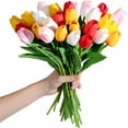 thumbnail image 3 of Fake Tulips Artificial Flowers Real Touch " Silk Flower Assorted Colors for Home Kitchen Decor Mother's Day Spring Easter Wedding Bouquet Decorations Office Floral(5 Colors), 3 of 5