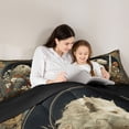 thumbnail image 4 of Erosebridal Wild Lions Solider Queen Comforter Set,Rustic Botanical Flower Bedding Comforter Set For Boys Teens, Reversible 3 Pieces, 4 of 7