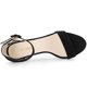 thumbnail image 5 of Sandalias De Tacón Grueso Correa De Tobillo Transparente Gamuza Sintética Para Mujeres Negro 38, 5 of 7