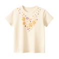thumbnail image 2 of LYMAYTER Toddler Baby Girls Summer Short-Sleeve T-Shirt Kids Flower 100% Organic Cotton Tees Shirt Tops 1-8Y, 2 of 9