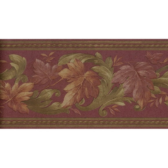 Bordure de Papier Peint Feuilles B6623