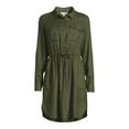 thumbnail image 6 of Time and Tru Women’s Soft Chambray Utility Shirt Dress, Sizes XS-XXXL, 6 of 6