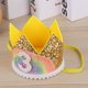 thumbnail image 2 of EeaseMX Adorables sombreros de cumpleaños para bebé, corona de arcoíris, diadema, suministros para fiestas, accesorios para fotos (dorado y arcoíris, encaje blanco, 3 estilos), 2 of 7