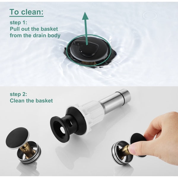 PARLOS Centerset Two-Handle Bathroom Sink Faucet with Metal Drain Assembly and Supply Hose, Brushed Nickel