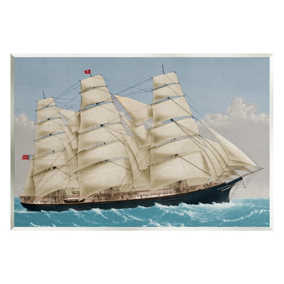 Stupell Industries Nautical Ship Sailing Transportation Painting Unframed Art Print Wall Art, 15 x 10