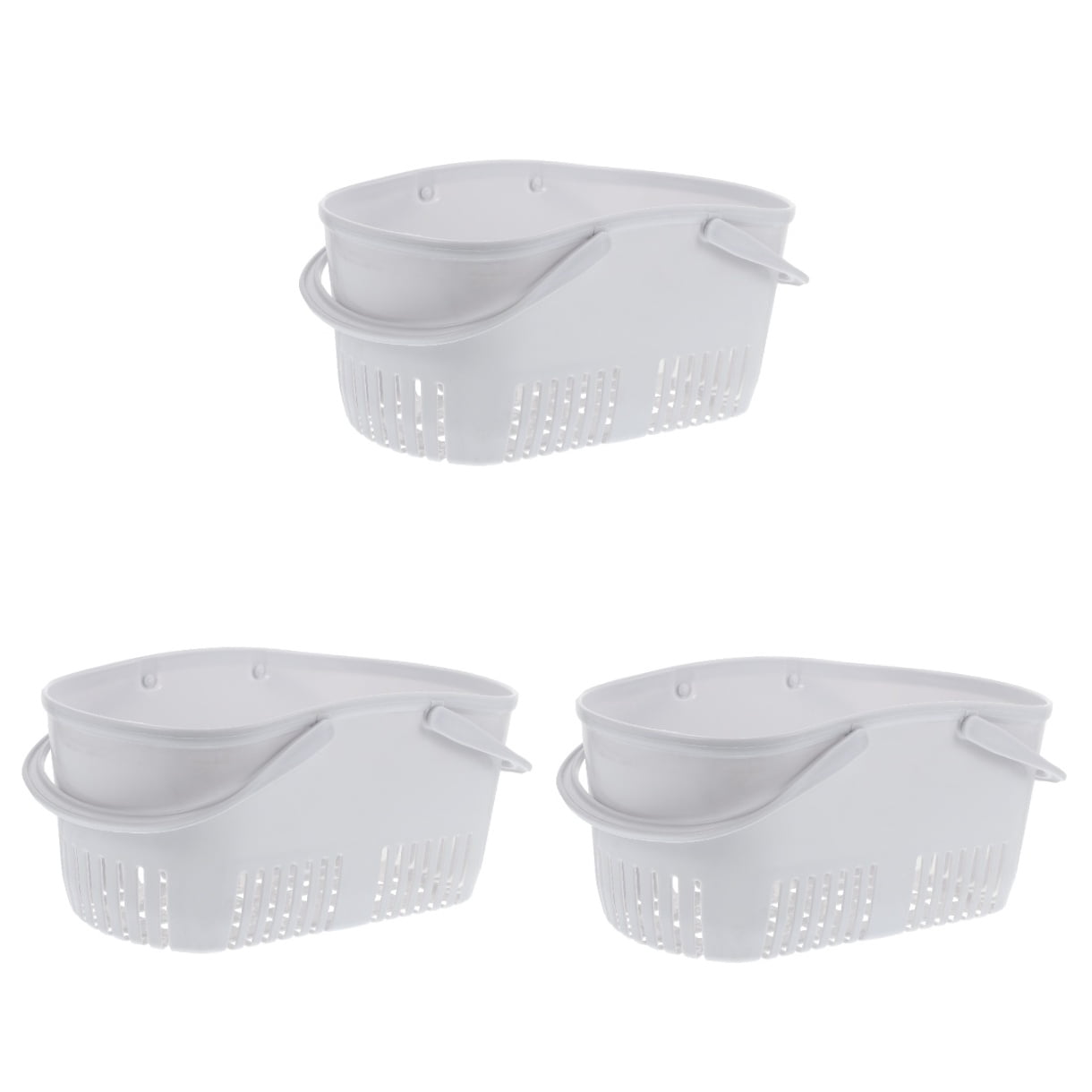 YSNOOWE Bathroom Storage Basket Grey Portable Shower Organizer with Stable Quality 3Pcs