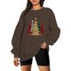 thumbnail image 2 of Gibobby Sudadera Navidad mujer Navidad Mujer Casual Manga Larga Impreso Sudadera Suelta Cuello Redondo Y 2 K Sudadera Blusa(Marrón,CH), 2 of 4