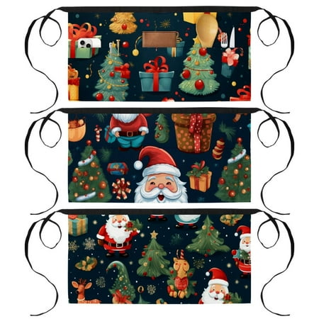 

Christmas Art Apron with 3 Pockets Printed - for Artists Servers and More