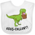 thumbnail image 3 of Inktastic Eggs-cellent Cute Easter T-rex Dinosaur Boys or Girls Baby Bib, 3 of 4