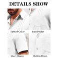 thumbnail image 5 of Summer Men Shirt Guayabera Short Sleeved Button Up Beach Shirt, 5 of 5