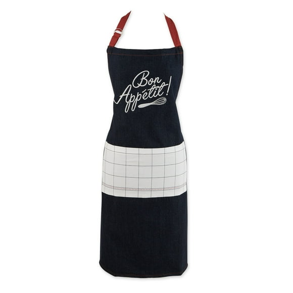 Design Imports CAMZ13346 DII Bon Appetit Denim Embroidered Apron