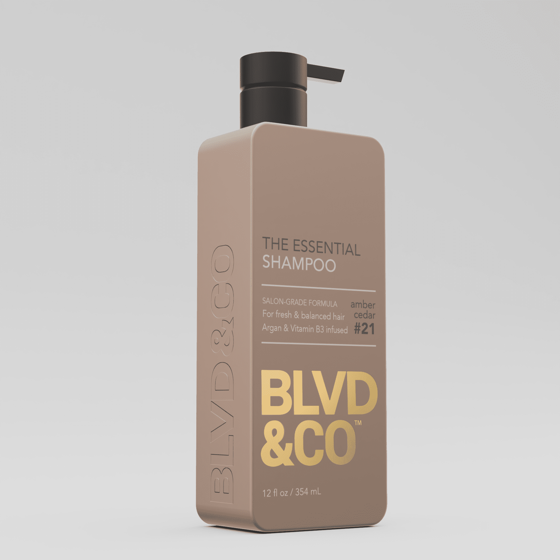 BLVD & CO Men's Daily Essential Shampoo with Argan Oil and Vitamin B3 - Sulfate-Free, Paraben-Free