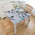 thumbnail image 2 of nygtbtfer  Tablecloth Rectangle, Flower Decoration Table Cloth for Spring Summer, Fabric Wrinkle Free Table Cover for Kitchen, Dining Room, Party, Picnic, Camping, Teal, 2 of 7