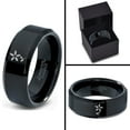 thumbnail image 4 of Tungsten Flower Bloom Blossom Plant Band Ring 8mm Men Women Comfort Fit Black Beveled Edge Polished, 4 of 4