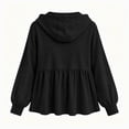 thumbnail image 5 of Jinhomg Womens Half Zip Hoodie Sweatshirt Casual Long Sleeve Ruffle Hem Peplum Pullover Tops L, 5 of 7