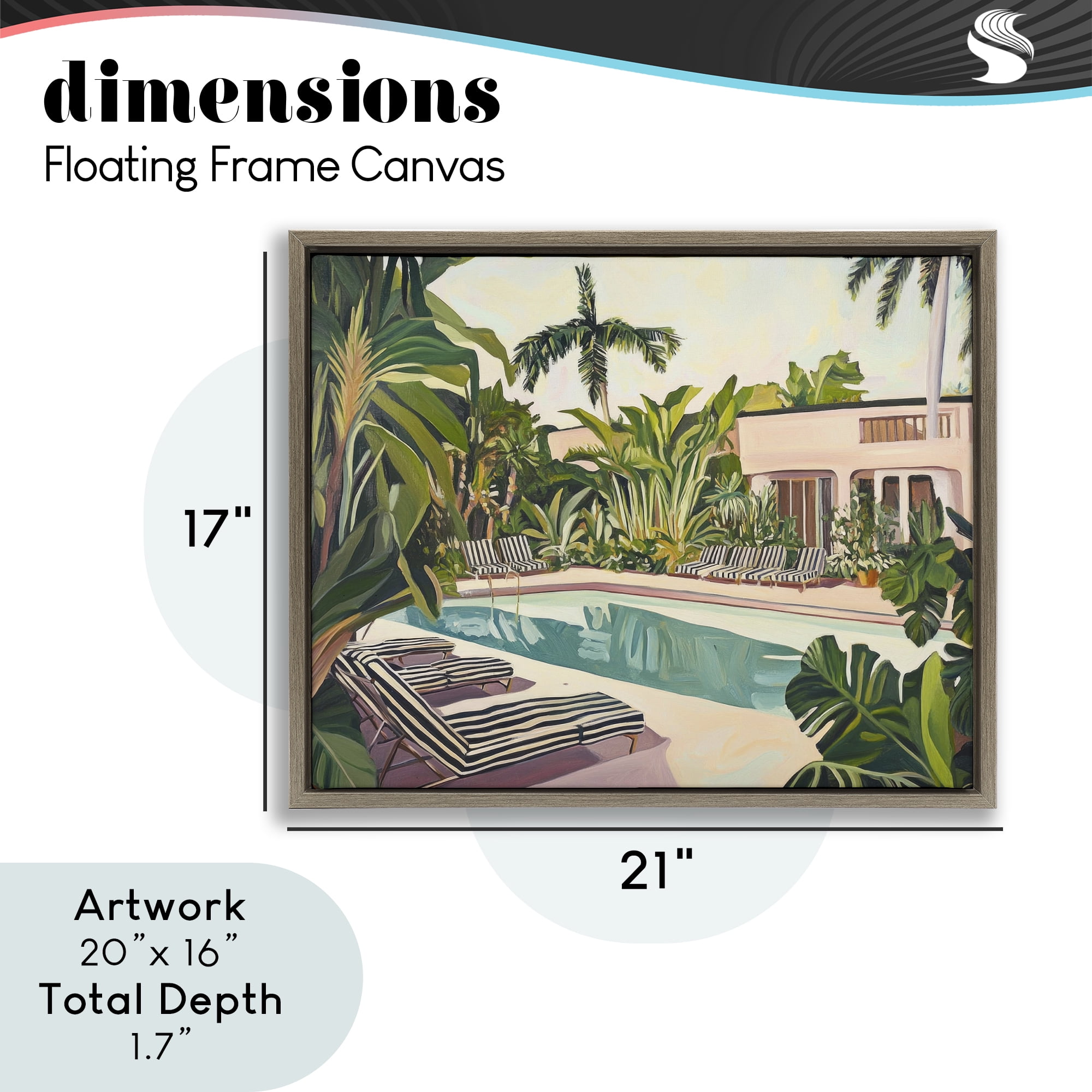 Stupell Industries Poolside Resort Lounge Chairs Brown Framed Floater Canvas Wall Art, design by Sisi and Seb