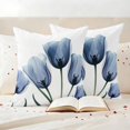 thumbnail image 3 of Spring Blue Pillow Covers 2 Pack Flowers X-ray Image of Tulips Floral Pillowcase Waterproof Outdoor Throw Pillow Cover for Patio Garden Square Cushion 24”x24”, 3 of 9