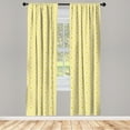 thumbnail image 3 of Ambesonne Art Deco Curtains, Brick Printed Texture, Pair of 28"x63", Yellow and White, 3 of 5