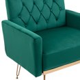 thumbnail image 6 of Modern Velvet Accent Chair, Buttons Tufted Single Sofa Chair with Gold Metal Legs, Comfy Upholstered Armchair for Living Room, Bedroom, Guest Room, Green, 6 of 9