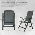 thumbnail image 2 of Domi Folding Patio Chairs Set of 2, Aluminium Frame Reclining Sling Lawn Chairs with Adjustable High Backrest, Patio Dining Chairs for Outdoor, Camping,Porch,Balcony (Double-Layered Textilene Fabric), 2 of 7