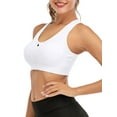thumbnail image 4 of LELINTA Women's Seamless Solid Sports Bra Racerback Padded Stretch Fitness Tops Workout Zipper Yoga Bras, 4 of 8
