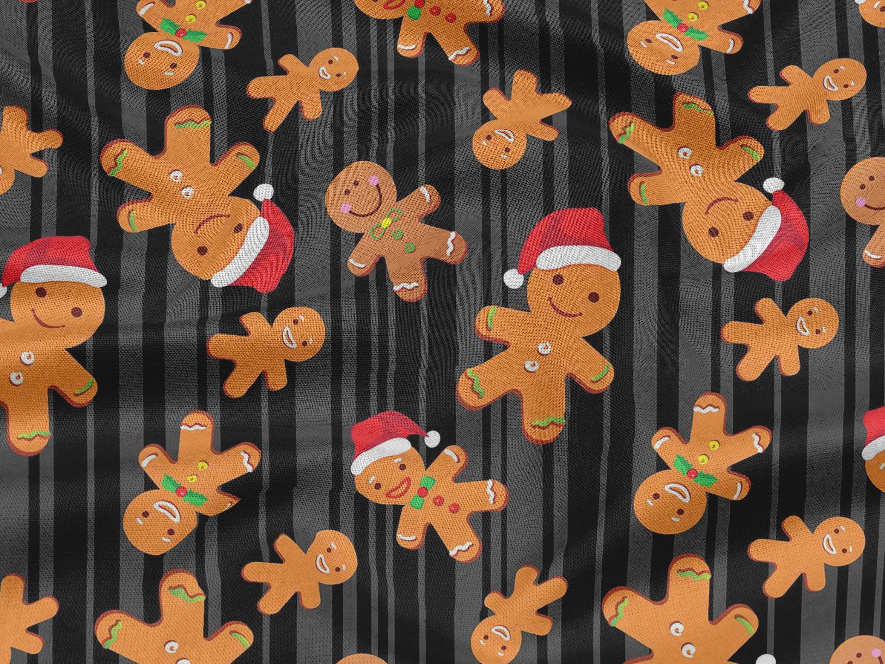 oneOone Rayon Black Fabric Christmas Quilting Supplies Print Sewing Fabric By The Yard 56 Inch Wide