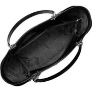 Michael Kors Womens PVC and Leather Jet Set Travel Large Chain Shoulder Tote Bag, Black