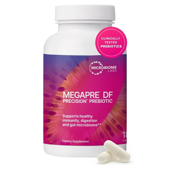 Microbiome Labs MegaPre DF - Dairy-Free Prebiotic Fiber Supplement - Gut Health Prebiotics for Women, Men & Kids 3  - Support Microbial Diversity 180 Capsules