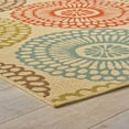 Noble House Jamal Indoor Floral 8 x 11 Area Rug, Beige, Blue