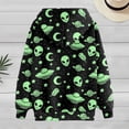 thumbnail image 4 of Hoodies for Men and Women Green Alien Graphic Printed Fall Casual Trendy Long Sleeve Sweatshirt Hooded Pullover Tops, 4 of 5