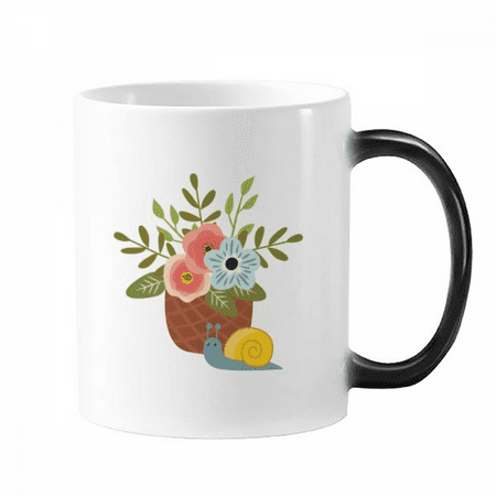 

Snail Flower Pot Red Blue Mug Changing Color Cup Morphing Heat Sensitive 12oz