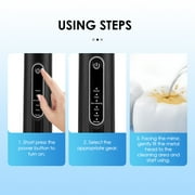 Electric Toothbrush with Tartar Remover Scraper, Teethbrush Cleaning Tool, Teeth Cleaning Kit 2 in 1 with 6 Cleaning Modes, 10min Auto Off, IPX6 Waterproof, 500mAh Battery for Adult, White