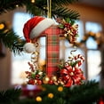 thumbnail image 5 of Christmas Tree Ornaments 2D Acrylic Monogram Pendants With Santa Hat 26 Letters Hanging Decorations For DIY Crafts And Home Decor, 5 of 5