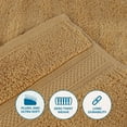 thumbnail image 4 of Superior Solid Zero Twist Cotton 3-Piece Towel Set, Gold, 4 of 11