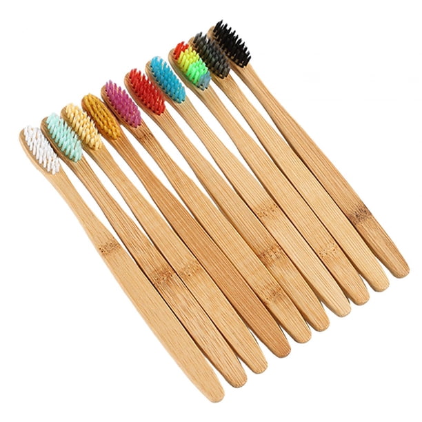 Cepillo de Dientes de Madera Cerdas Suaves Agarre Cómodo Colorido para La Escuela de Viajes de Negocios Familiares