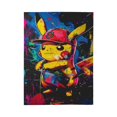 thumbnail image 2 of Manta polar de Pikachu, súper suave y acogedora, para niños. Características: súper suave, 101 x 76 cm., 2 of 8