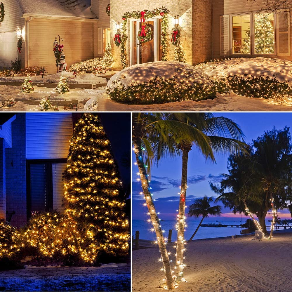 Buy YEOLEH 49.2ft Outdoor String Lights Battery Operated,130LED Patio