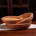 thumbnail image 5 of 1*Rattan Coffee Table with Fruit Plate Clearance! Brown Artificial Rattan Woven Bread Basket Rustic Kitchen Bread Holder for Home Restaurant & Outdoor Picnics, 5 of 5