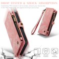 thumbnail image 2 of K-Lion for iPhone 15 Pro Max Wallet Case ,Luxury Magnetic PU Leather Zipper Purse 2 in 1 Design Shockproof Flip Case Card Slot Kickstand Phone Cover with Lanyard for Women Men ,pink, 2 of 7
