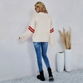 thumbnail image 4 of Vedolay Sweaters for Women Trendy Women's 2023 Trendy Fall Fashion Knit Ribbed Stripe Crop Pullover Sweater,White XL, 4 of 5