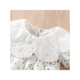 thumbnail image 4 of Gureui Baby Girls Romper Short Sleeve Doll Collar Flower Summer Bodysuit, 4 of 9