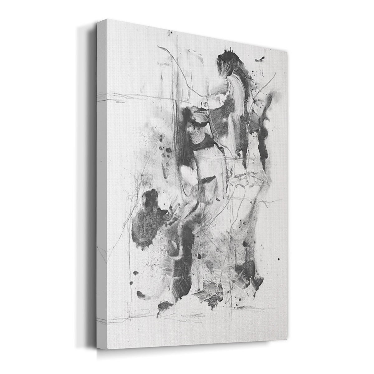 Graphite Abstract I Premium Gallery Wrapped Canvas - Ready to Hang