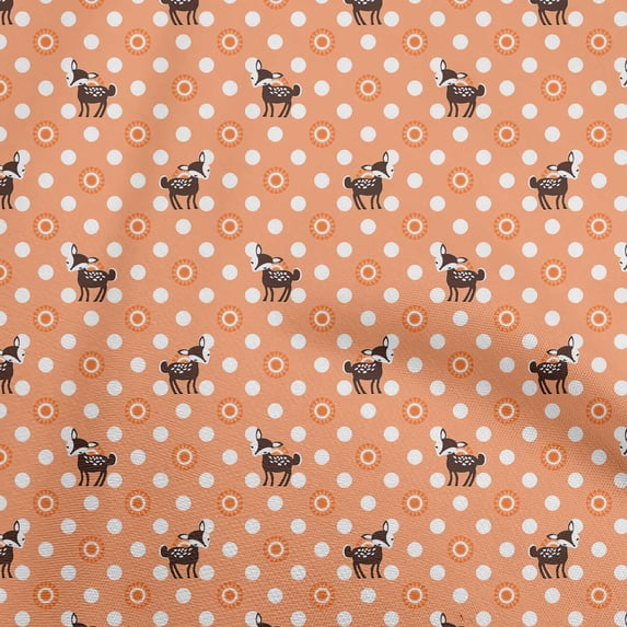 oneOone Georgette Viscose Orange Fabric Animal Sewing Craft Projects Fabric Prints By Yard 42 Inch Wide