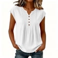 thumbnail image 6 of Sheghy Cotton Tank Top Women 100%Cotton Linen Blend Sleeveless Tee, Casual Fashion Summer Tank Top White S, 6 of 9