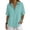 Mint Green, variant on Women Button Front Lapel Short Sleeve Shirt Casual Solid Top,Dark Blue,2XL