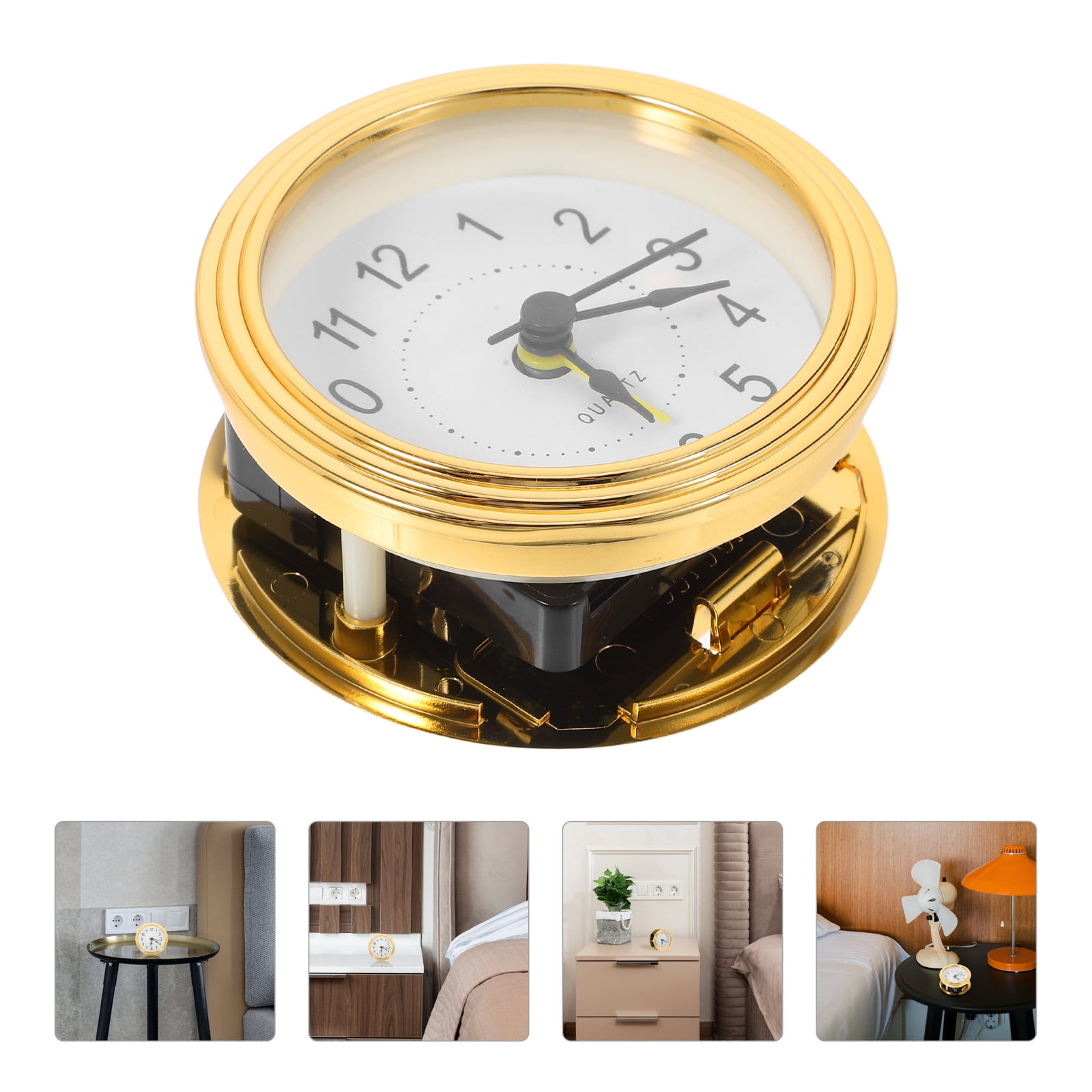 COSMOBETTY Classic Vintage Alarm Clock with Delay Button in Golden Tone for DIY and Desk
